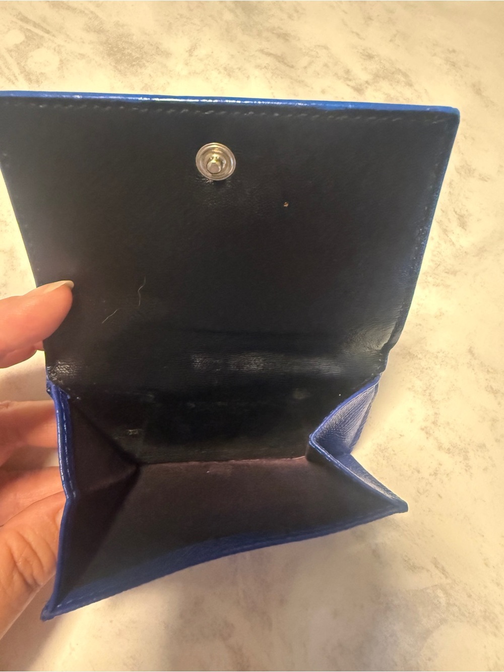 BALENCIAGA COMPACT BLUE LEATHER WALLET VGUC - Picture 10 of 10